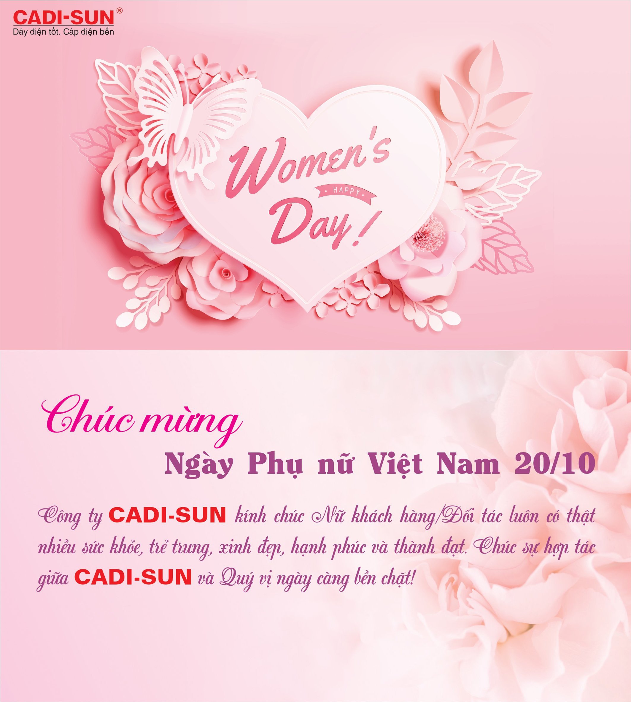 CADI-SUN chúc mừng Ngày Phụ nữ Việt Nam 20/10